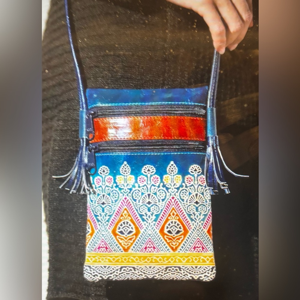 Hand-Painted Genuine Leather Crossbody Bag